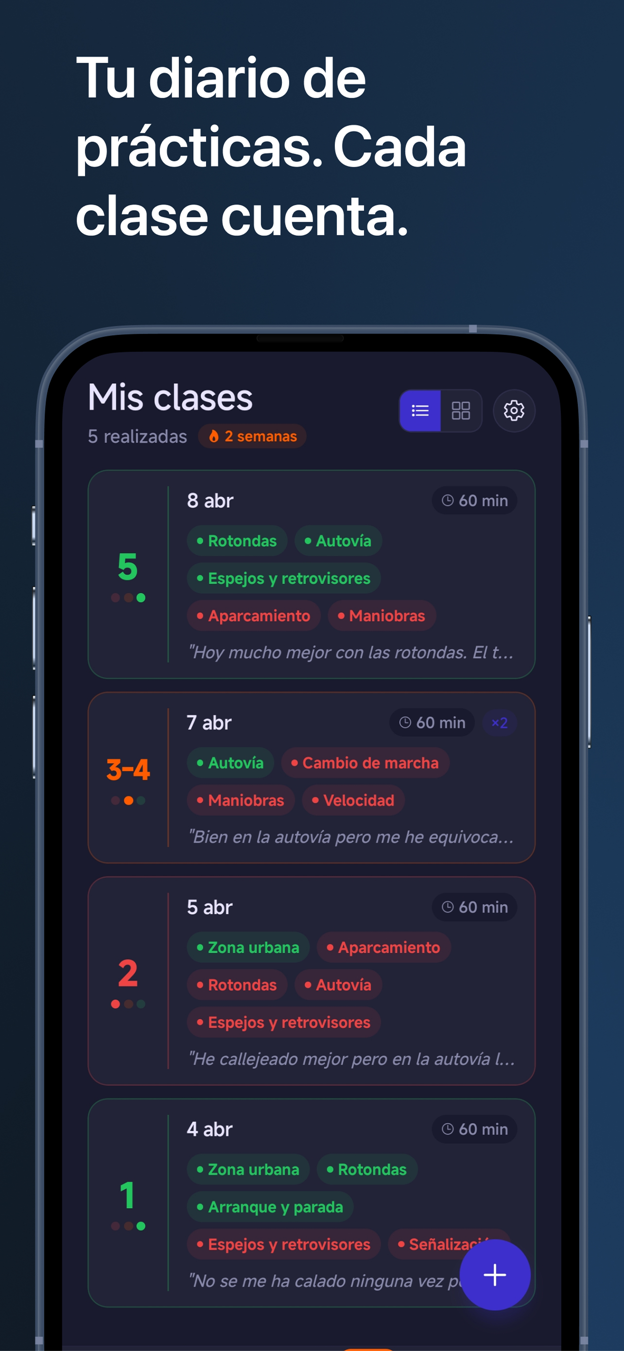 Diario de clases de conducir en Klaxon Drive