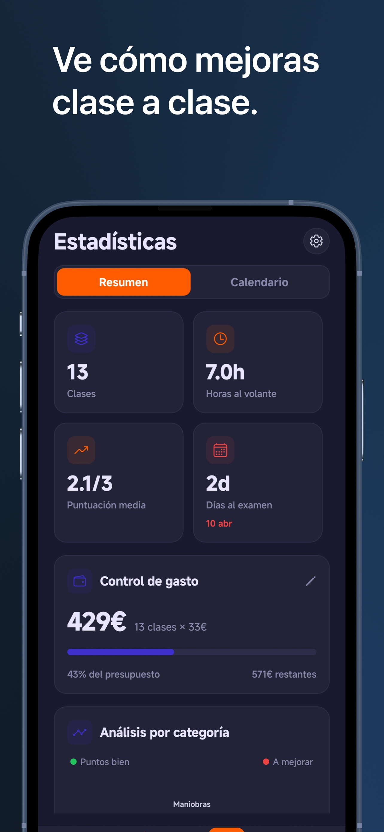 Estadísticas y progreso en Klaxon Drive